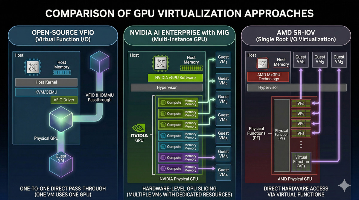 Hero image for GPU Virtualization with VFIO, NVIDIA AI Enterprise, and AMD SR-IOV